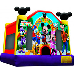 15'x15' bounce house with basketball hoop inside