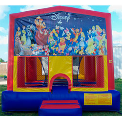 15'x15' bounce house with basketball hoop inside
