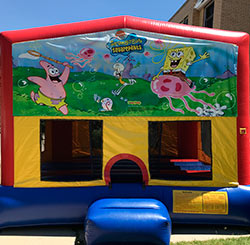 15'x15' bounce house with basketball hoop inside